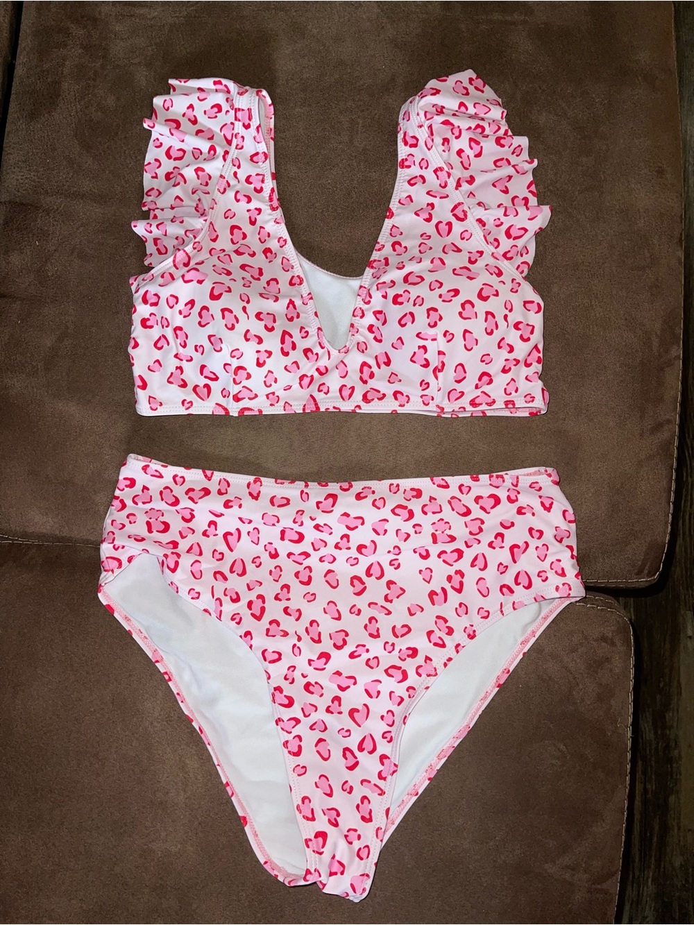 SHEIN Pink Leopard Swimsuit